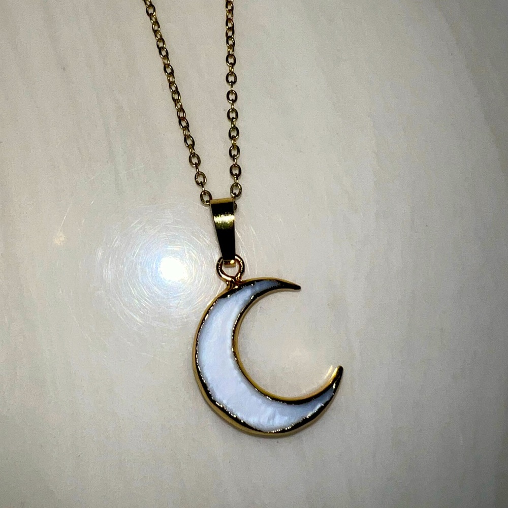 16k Gold Plated Crescent Moon Necklace